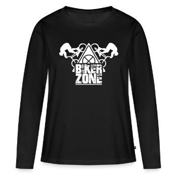 Zone des motards - T-shirt manches longues Premium bio Femme - noir - Devant - Julia (174cm)
