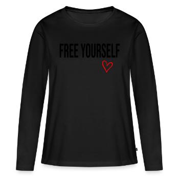 Befreien Sie sich von einem niedlichen Angebot - Frauen Premium Bio Langarmshirt - Schwarz - Vorne - Julia (174cm)