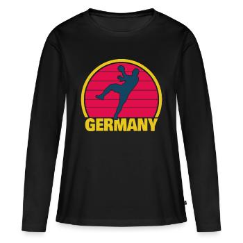 Handballeur Handball Player Allemagne Litter Allemagne - T-shirt manches longues Premium bio Femme - noir - Devant - Julia (174cm)