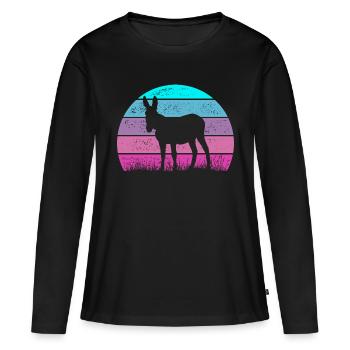 Donkey Mule - Women's Premium Organic Long Sleeve Shirt - black - Front - Julia (174cm)