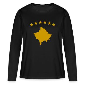 Kosovo Map - T-shirt manches longues Premium bio Femme - noir - Devant - Julia (174cm)
