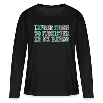 dictons idée présente bday bday bûcheron cool - T-shirt manches longues Premium bio Femme - noir - Devant - Julia (174cm)