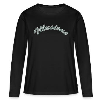 Illusions - Frauen Premium Bio Langarmshirt - Schwarz - Vorne - Julia (174cm)