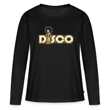 Discothèque 8 bits - T-shirt manches longues Premium bio Femme - noir - Devant - Julia (174cm)