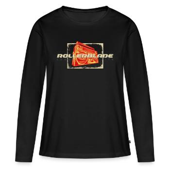 Ghetto Blaster Rollerblader des années 80 - T-shirt manches longues Premium bio Femme - noir - Devant - Julia (174cm)