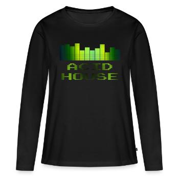 Acid House - T-shirt manches longues Premium bio Femme - noir - Devant - Julia (174cm)