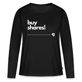 Buy shares - Women's Premium Organic Long Sleeve Shirt - black - Front - Julia (174cm)