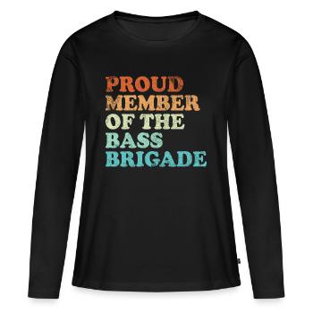 Fier membre de la Bass Brigade - rétro lumineux - T-shirt manches longues Premium bio Femme - noir - Devant - Julia (174cm)