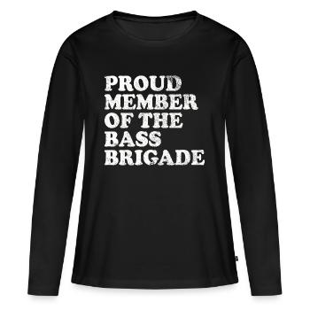 Fier membre de la brigade de l’achigan - blanc - T-shirt manches longues Premium bio Femme - noir - Devant - Julia (174cm)