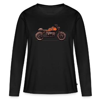 Moto construite pour la course sur route en tant que coureur - T-shirt manches longues Premium bio Femme - noir - Devant - Julia (174cm)
