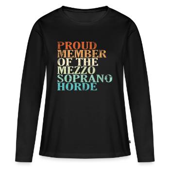 Fier membre de la Horde des Mezzo-Sopranos - T-shirt manches longues Premium bio Femme - noir - Devant - Julia (174cm)