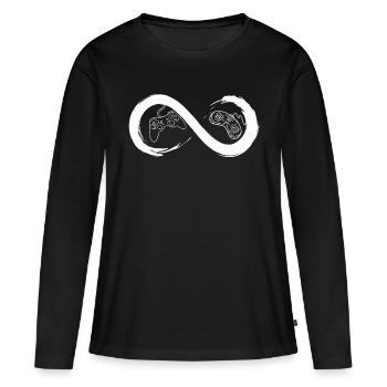 Infinite Console - Women's Premium Organic Long Sleeve Shirt - black - Front - Julia (174cm)