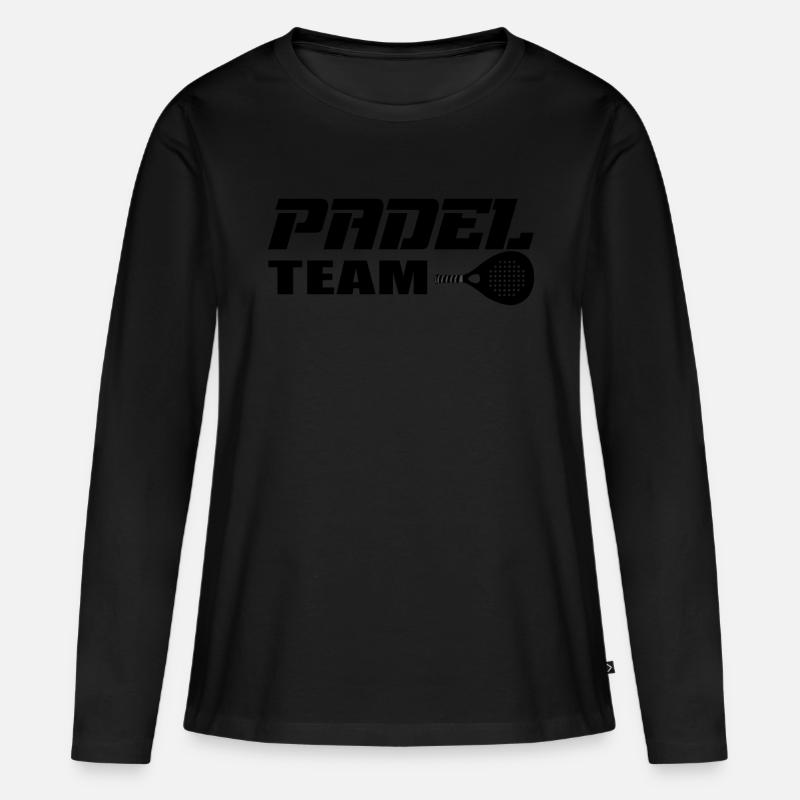 Padel Team - Frauen Premium Bio Langarmshirt - Schwarz