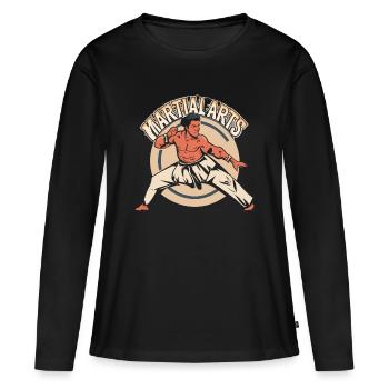 Passion des arts martiaux - Force en mouvement - T-shirt manches longues Premium bio Femme - noir - Devant - Julia (174cm)