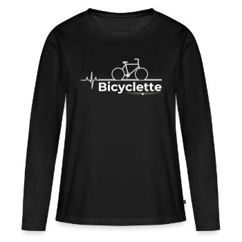 Bicyclette - T-shirt manches longues Premium bio Femme - noir - Devant - Julia (174cm)