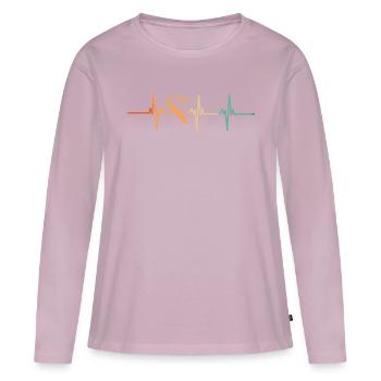 Herzschlag Zigarette - Frauen Premium Bio Langarmshirt - Altrosa - Vorne - Julia (174cm)