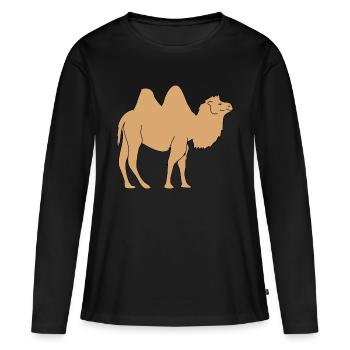 chameau - T-shirt manches longues Premium bio Femme - noir - Devant - Julia (174cm)