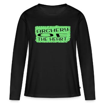 Idée de cadeau d’anniversaire Intimité émotionnelle - T-shirt manches longues Premium bio Femme - noir - Devant - Julia (174cm)
