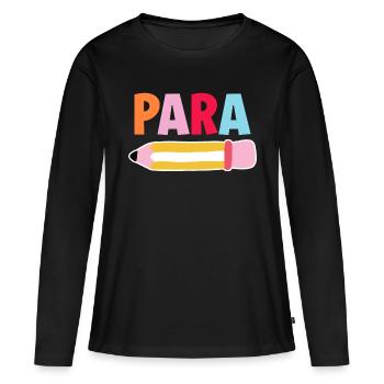 Para professionnel - T-shirt manches longues Premium bio Femme - noir - Devant - Julia (174cm)