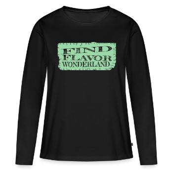 cadeau de découverte citations idée de cadeau d’anniversaire - T-shirt manches longues Premium bio Femme - noir - Devant - Julia (174cm)