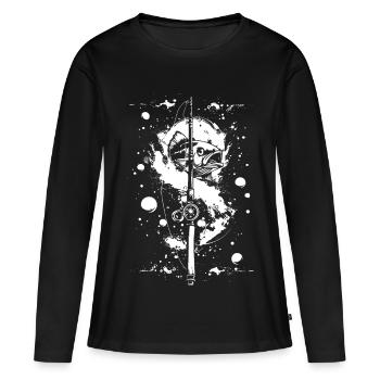 Fischerei Farbe Streetart - Frauen Premium Bio Langarmshirt - Schwarz - Vorne - Julia (174cm)