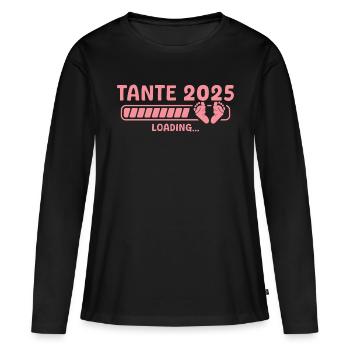 Werdende Tante 2025 loading - Frauen Premium Bio Langarmshirt - Schwarz - Vorne - Julia (174cm)