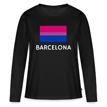 Bi Pride Drapeau Barcelone - T-shirt manches longues Premium bio Femme - noir - Devant - Julia (174cm)