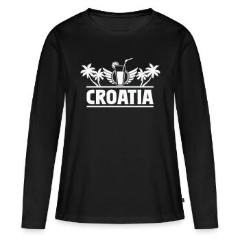 Croatie Croatie - T-shirt manches longues Premium bio Femme - noir - Devant - Julia (174cm)
