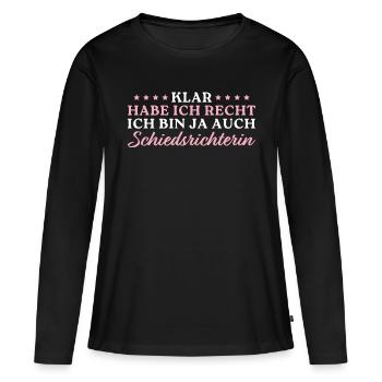 Unparteiische Klar habe ich recht Schiedsrichterin - Frauen Premium Bio Langarmshirt - Schwarz - Vorne - Julia (174cm)