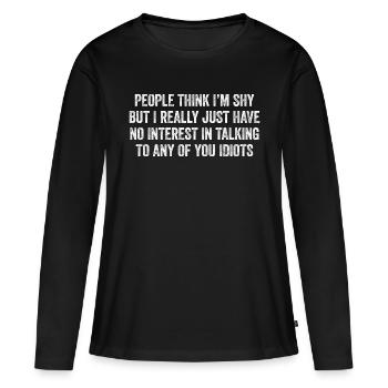 Introverti et honnête - T-shirt manches longues Premium bio Femme - noir - Devant - Julia (174cm)