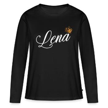 Lena Nom personnalisé pour les femmes Enfants Bambins - Lena - T-shirt manches longues Premium bio Femme - noir - Devant - Julia (174cm)