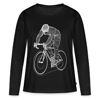 Cyclist - Women's Premium Organic Long Sleeve Shirt - black - Front - Julia (174cm)
