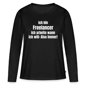 Freelancer - Women's Premium Organic Long Sleeve Shirt - black - Front - Julia (174cm)