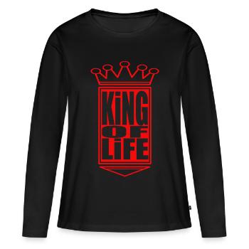 Emblème du roi royal de la vie - T-shirt manches longues Premium bio Femme - noir - Devant - Julia (174cm)