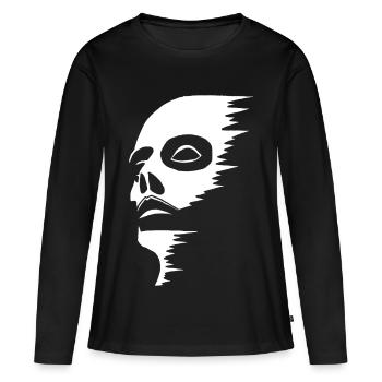 Visage fantomatique - T-shirt manches longues Premium bio Femme - noir - Devant - Julia (174cm)