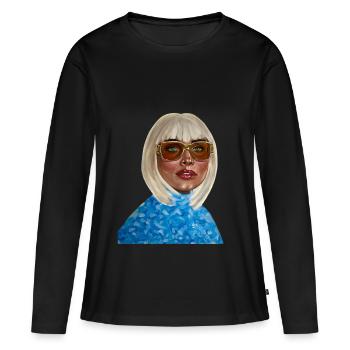 Von der Königin zur Prinzessin - Frauen Premium Bio Langarmshirt - Schwarz - Vorne - Julia (174cm)