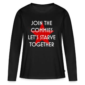 JOIN THE COMMIES - Women's Premium Organic Long Sleeve Shirt - black - Front - Julia (174cm)