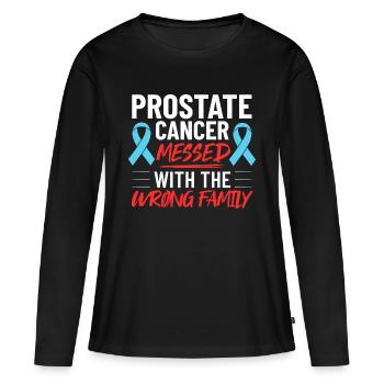 Prostatakrebs Prostata Krebs Chemo - Frauen Premium Bio Langarmshirt - Schwarz - Vorne - Julia (174cm)