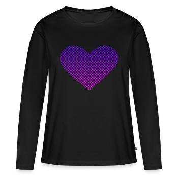 Love - Coeur Bubble Nuances de Rose - T-shirt manches longues Premium bio Femme - noir - Devant - Julia (174cm)
