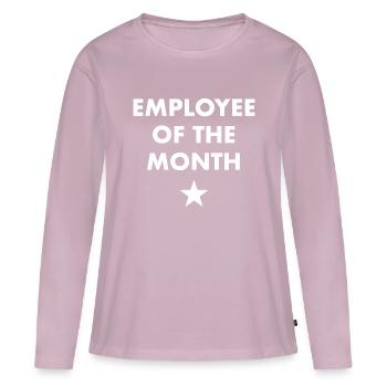 Employé du mois - T-shirt manches longues Premium bio Femme - rose poudré - Devant - Julia (174cm)