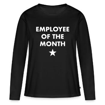 Employé du mois - T-shirt manches longues Premium bio Femme - noir - Devant - Julia (174cm)