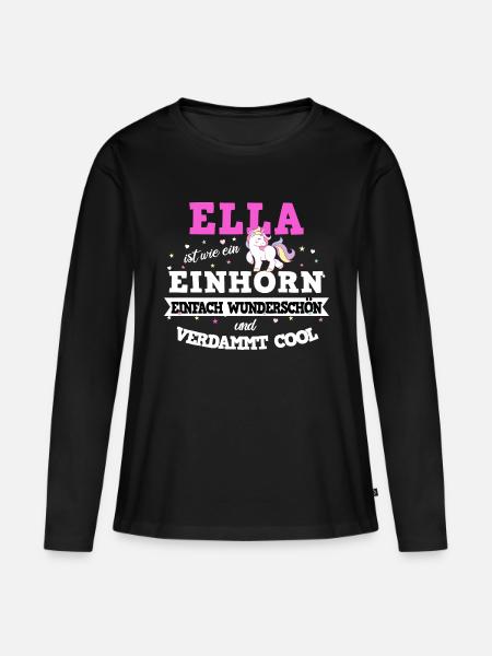 Ella Mädchen Frauen Geschenk - Frauen Premium Bio Langarmshirt - Schwarz