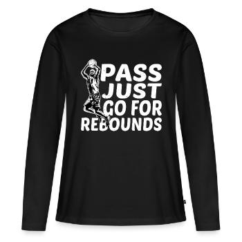 Passez, allez juste pour les rebonds 2 - T-shirt manches longues Premium bio Femme - noir - Devant - Julia (174cm)