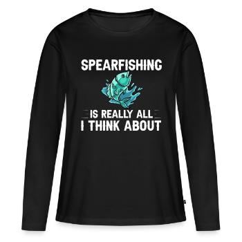 Spearfishing Spear Fishermen Fish Spear Fishermen - Women's Premium Organic Long Sleeve Shirt - black - Front - Julia (174cm)