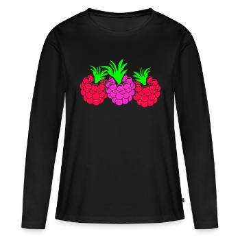 Raspberries - Women's Premium Organic Long Sleeve Shirt - black - Front - Julia (174cm)