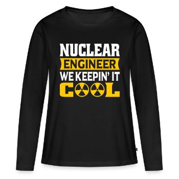 Ingénieur nucléaire Technologie nucléaire Énergie nucléaire - T-shirt manches longues Premium bio Femme - noir - Devant - Julia (174cm)