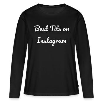 Best tits on Instagram - Women's Premium Organic Long Sleeve Shirt - black - Front - Julia (174cm)