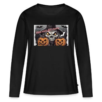 Astuce, sinon il y a de l’aigre - T-shirt manches longues Premium bio Femme - noir - Devant - Julia (174cm)