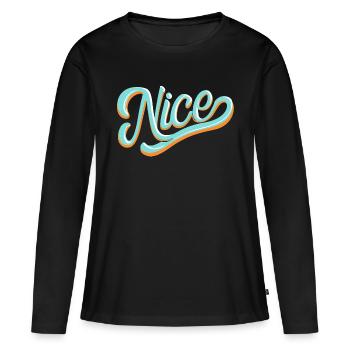 Nice - T-shirt manches longues Premium bio Femme - noir - Devant - Julia (174cm)
