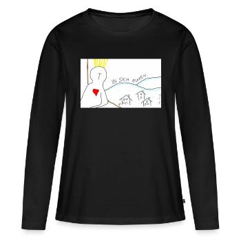 In sich ruhen. - Frauen Premium Bio Langarmshirt - Schwarz - Vorne - Julia (174cm)